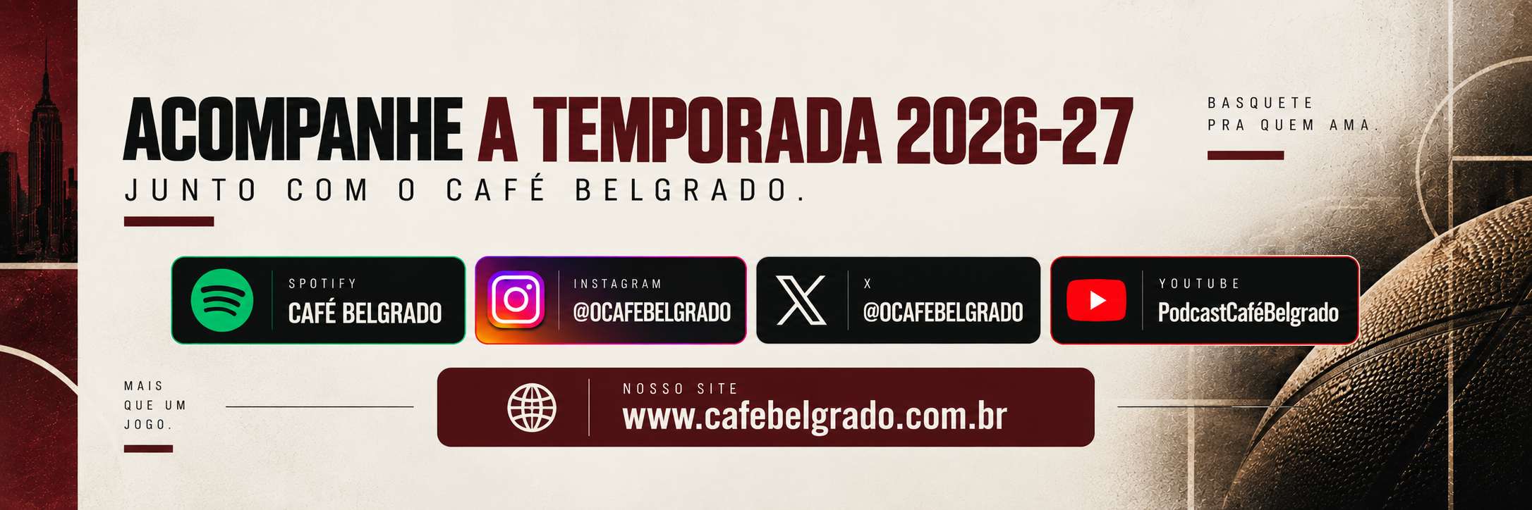 Acompanhe a temporada 2026-27 junto com o Café Belgrado
