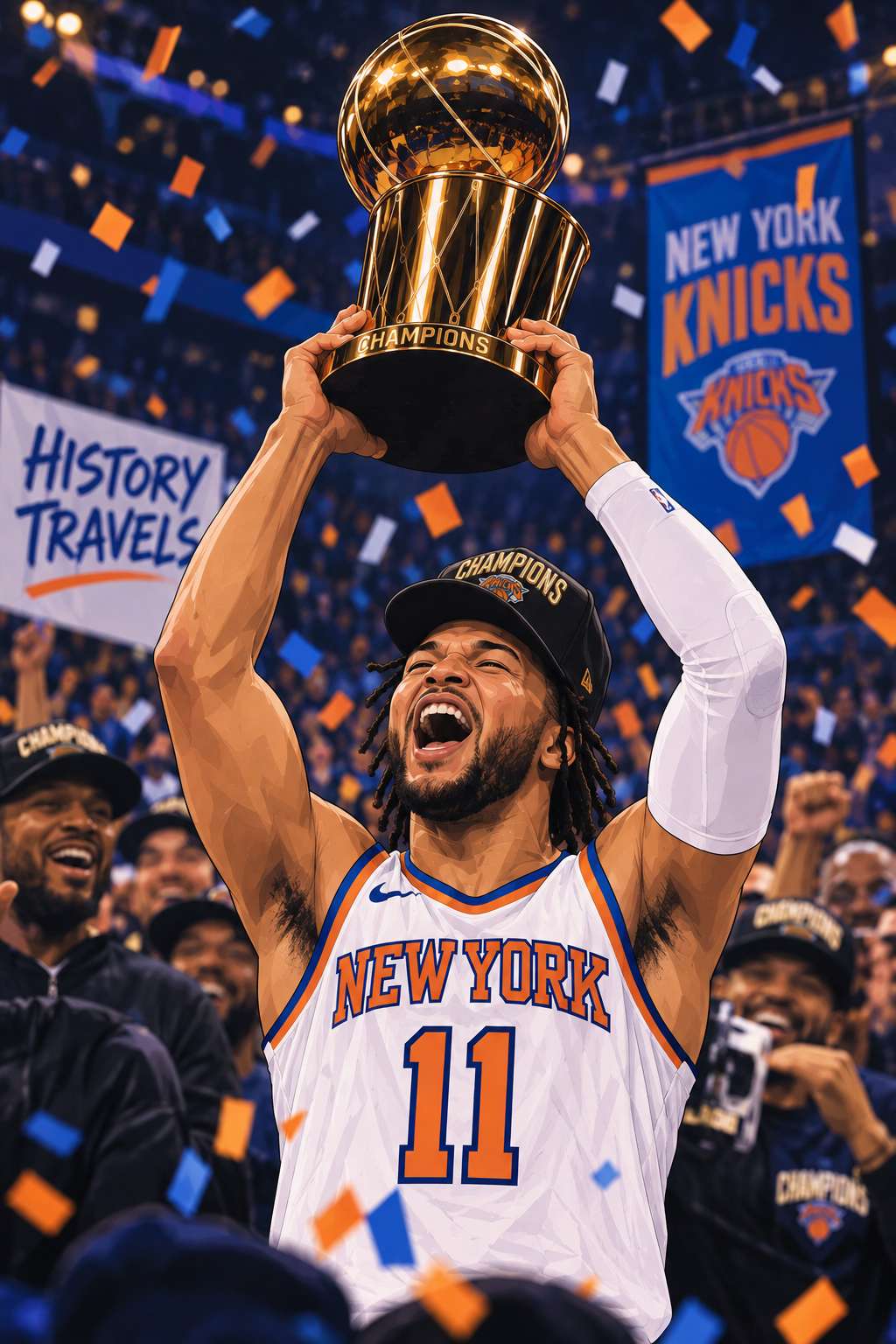 Jalen Brunson com o troféu