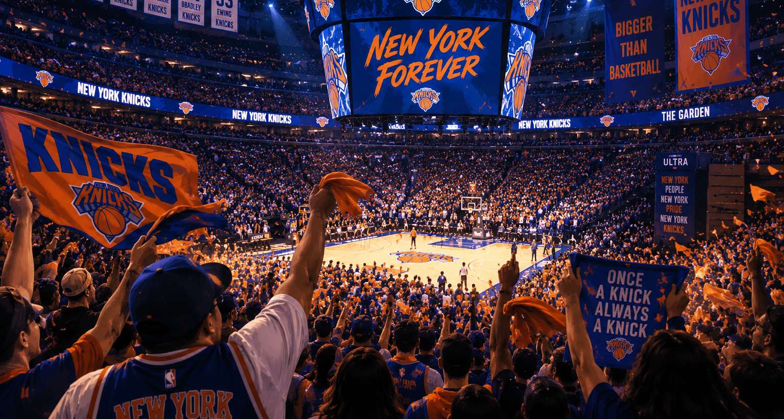 Madison Square Garden durante a campanha do Knicks