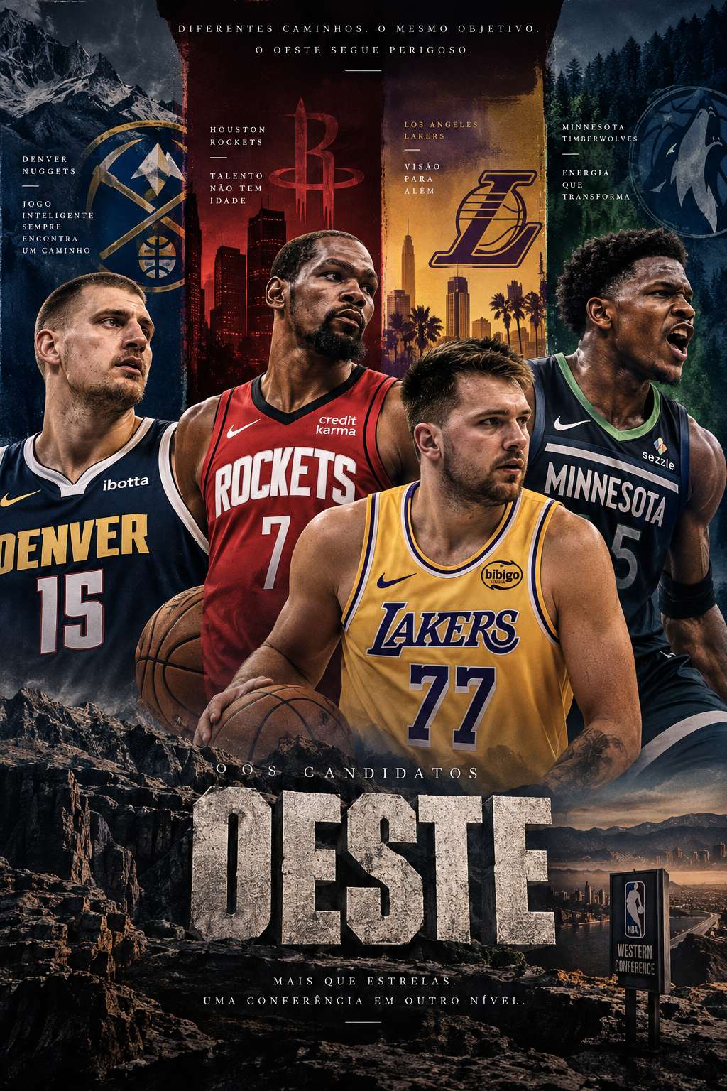 Times do Oeste: Denver, Houston, Lakers e Minnesota